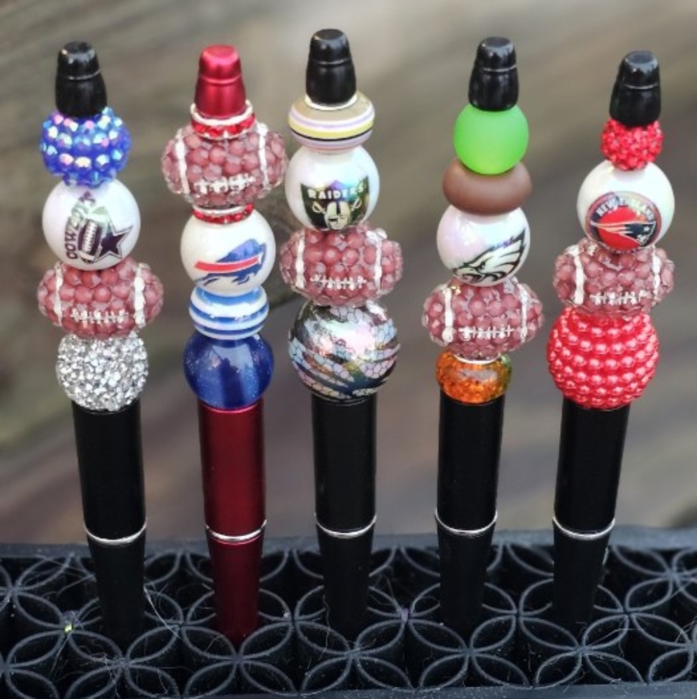 FOOTBALL NEW BEADED.PENS WITH REFILL (1)